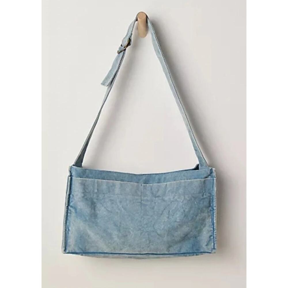 Free People | NWT | Cotton Denim Blue Shoulder Crossbody Bag | MSRP $78